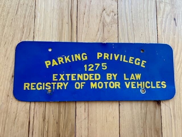 Vintage Rhode Island Parking Privileges Sign