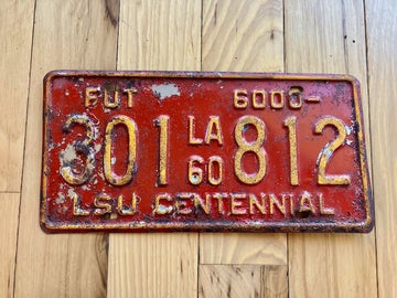 1960 Louisiana License Plate / LSU Centennial