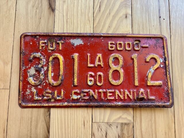 1960 Louisiana License Plate / LSU Centennial