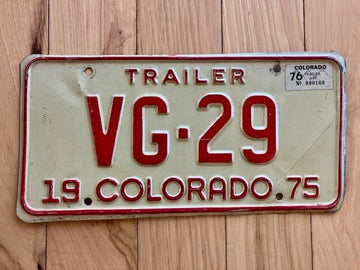 1976 Colorado Trailer License Plate