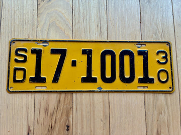 1930 South Dakota License Plate