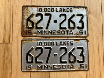 Pair of 1951 Minnesota License Plates