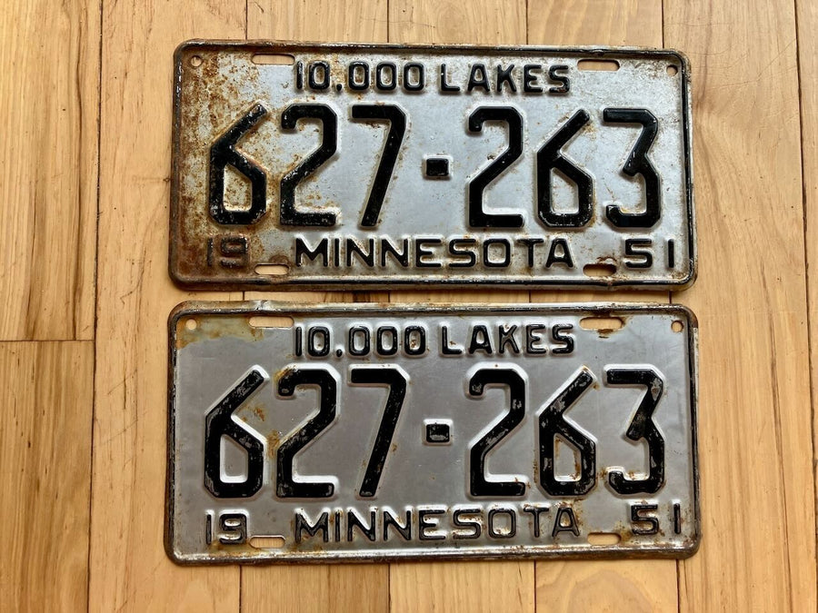Pair of 1951 Minnesota License Plates