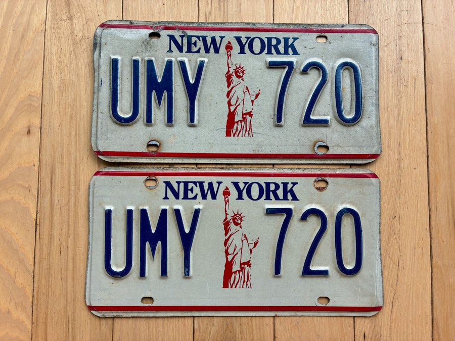 Pair of 1986 Base New York License Plates