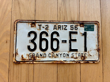 1956 1957 Arizona Trailer License Plate - MVD YOM Clear