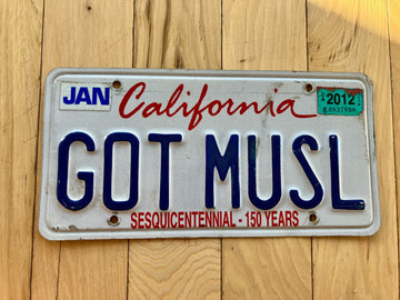 2012 California Vanity License Plate - GOT MUSL