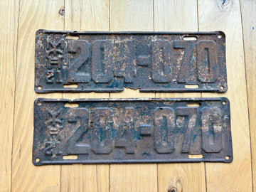 1921 Pair of Michigan License Plates