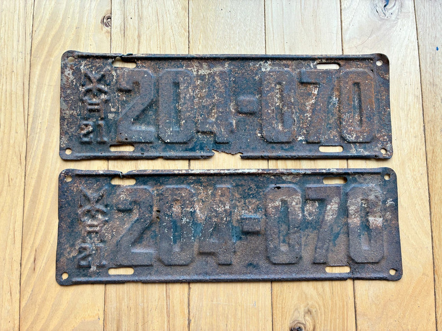 1921 Pair of Michigan License Plates