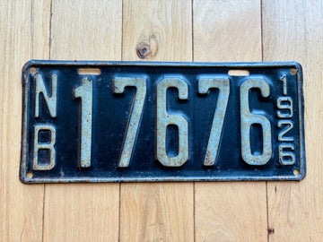 1926 New Brunswick License Plate