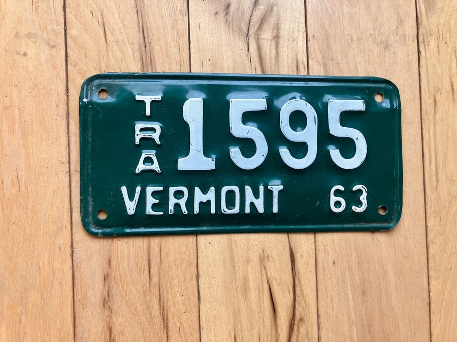 1963 Vermont Trailer License Plate
