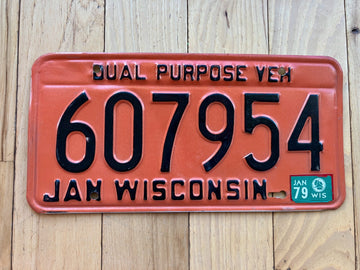 1979 Wisconsin Dual Purpose Vehicle License Plate