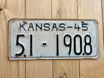1945 Kansas License Plate