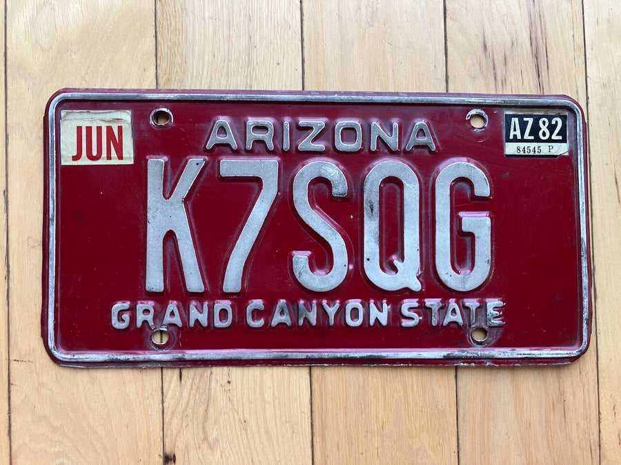 1982 Arizona Ham Radio License Plate