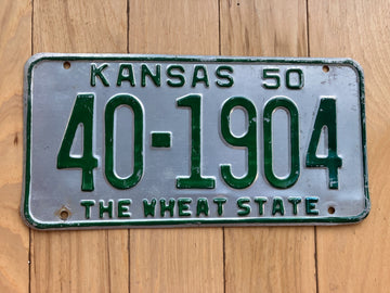 1950 Kansas License Plate