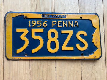 1956 Pennsylvania License Plate