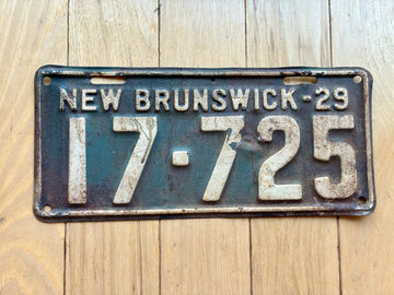 1929 New Brunswick License Plate