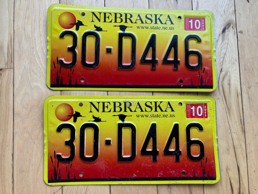 Pair Of 2005 Nebraska License Plates