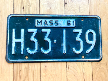 1961 Massachusetts License Plate