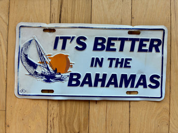 1990s Base It's Better In The Bahamas Booster License Plate