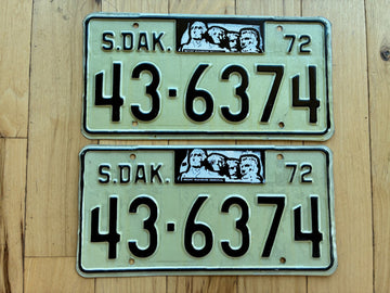 Pair of 1972 South Dakota License Plates