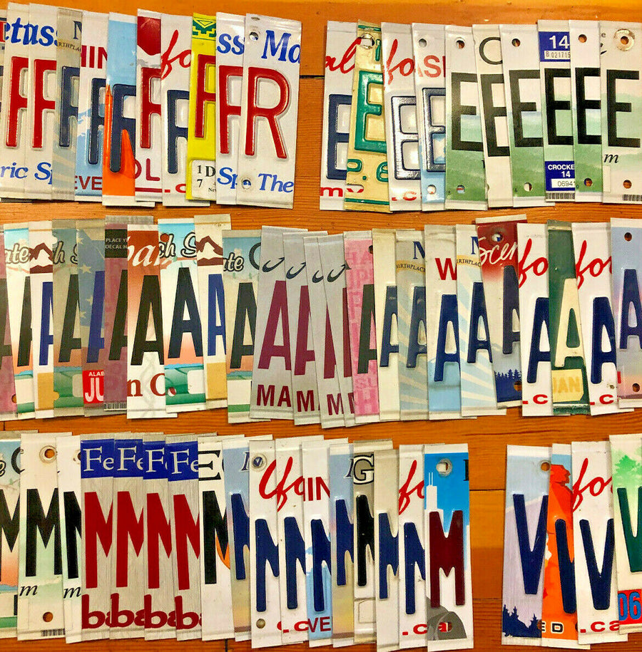 Bulk Good Condition License Plate Letters and Numbers - Each Order is 25 Pieces