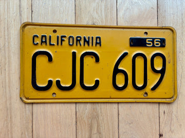 1956 California License Plate