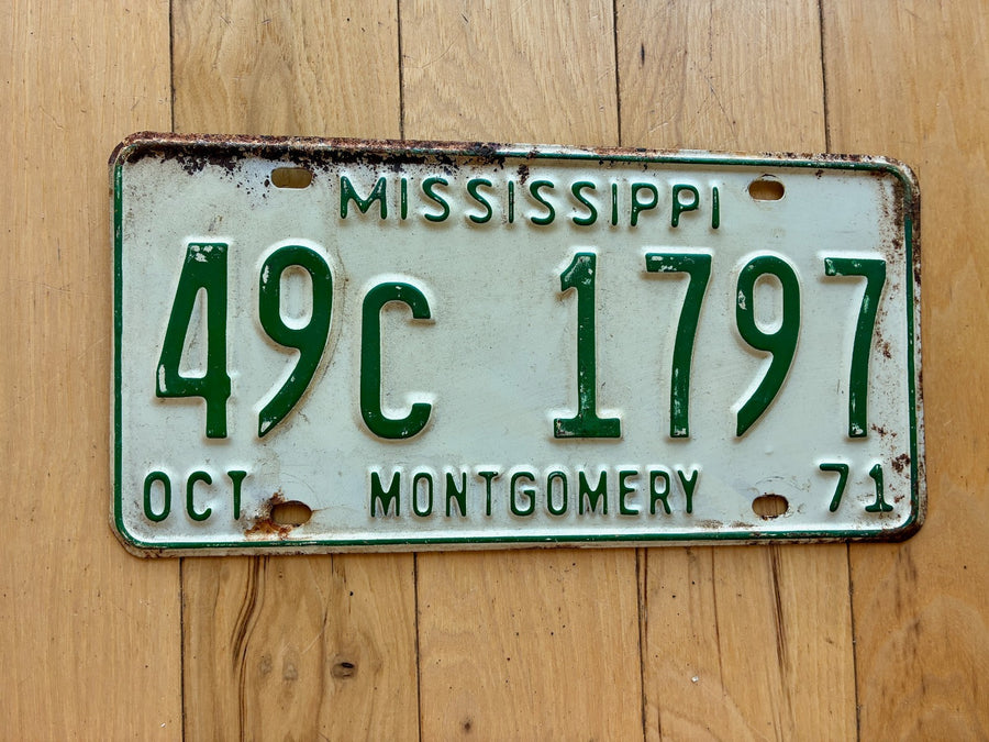 1971 Mississippi Montgomery County License Plate