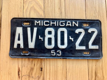 1953 Michigan License Plate