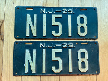 Pair of 1929 New Jersey License Plates
