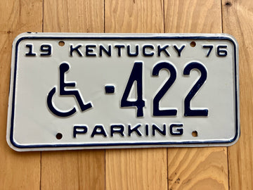 1976 Kentucky Disabled Parking License Plate