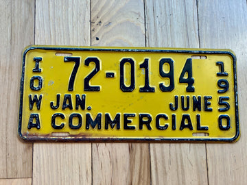 1950 Iowa Commercial License Plate