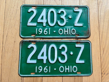 Pair of 1961 Ohio License Plates