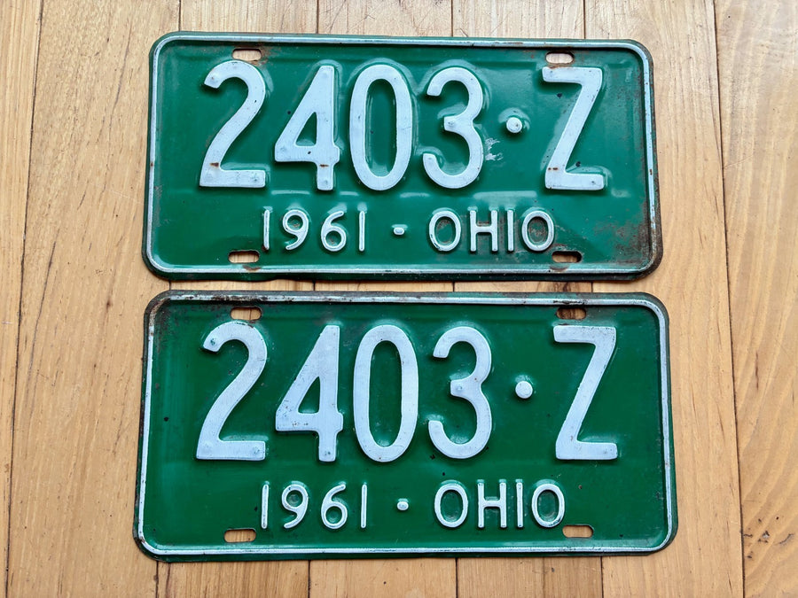 Pair of 1961 Ohio License Plates