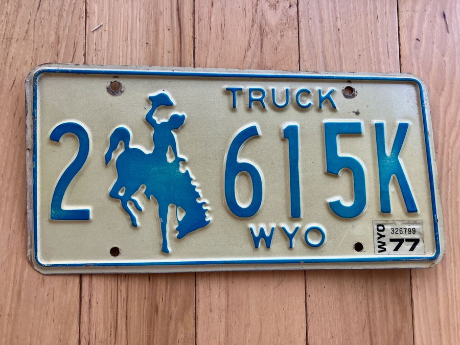 1977 Wyoming Truck License Plate