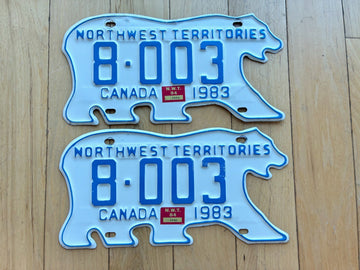 1983 1984 Pair of Northwest Territories License Plates