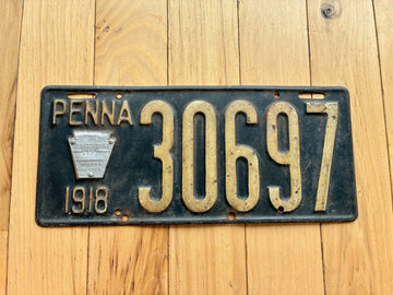 1918 Pennsylvania License Plate