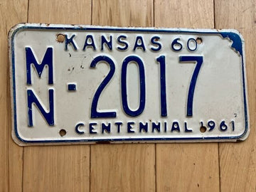 1960 Kansas License Plate