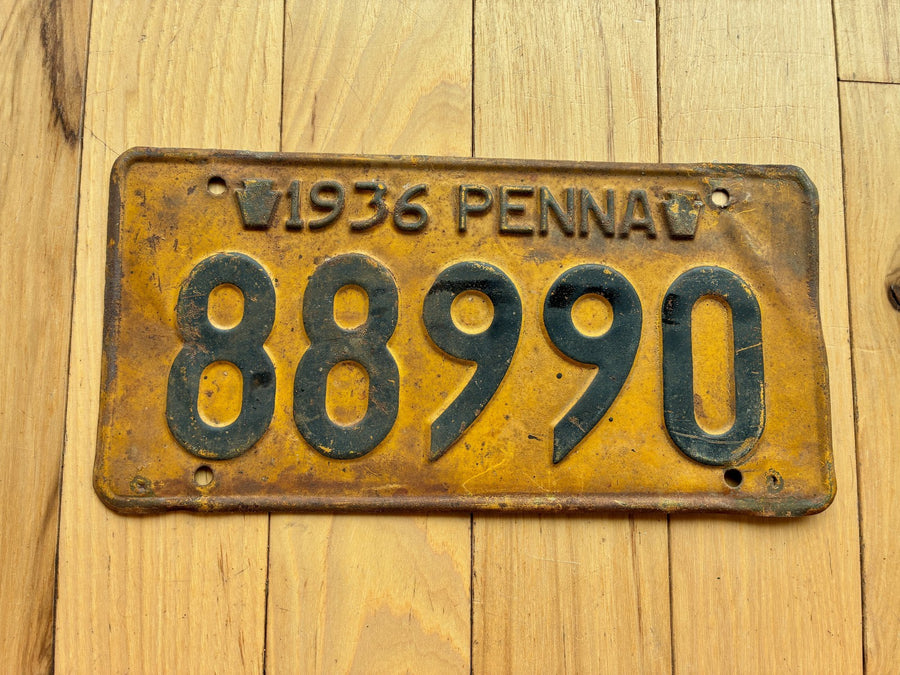 1936 Pennsylvania License Plate