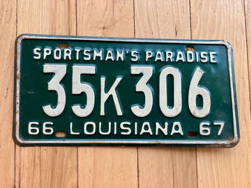 1966/ 1967 Louisiana License Plate