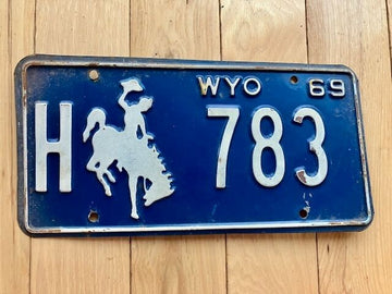 1969 Wyoming License Plate