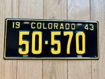 1943 Colorado Repainted License Plate