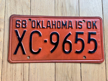 1968 Oklahoma License Plate