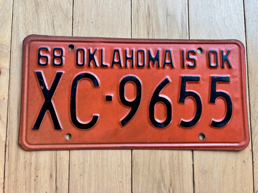 1968 Oklahoma License Plate