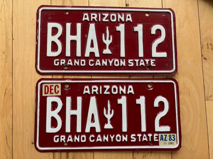 Pair of 1983 Arizona License Plates