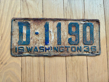 1936 Washington State License Plate