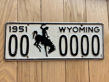1951 Wyoming Sample License Plate