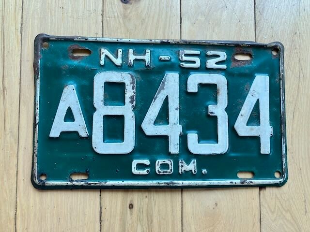 1952 New Hampshire Commercial License Plate