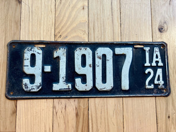 1924 Iowa License Plate