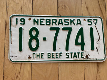 1957 Nebraska License Plate