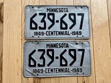Pair of 1949 Minnesota License Plates